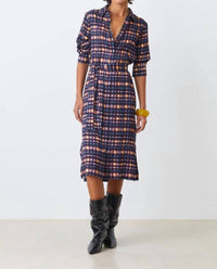 Suncoo - Cecily Buttoned Tartan-effect Dress