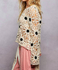 Pol - Westchester Daisy Crochet Boho Crop Top
