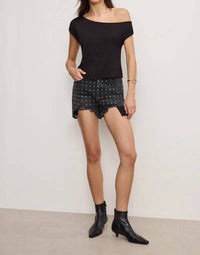 Good American - Khloe Stretch Jersey Asymmetric Top