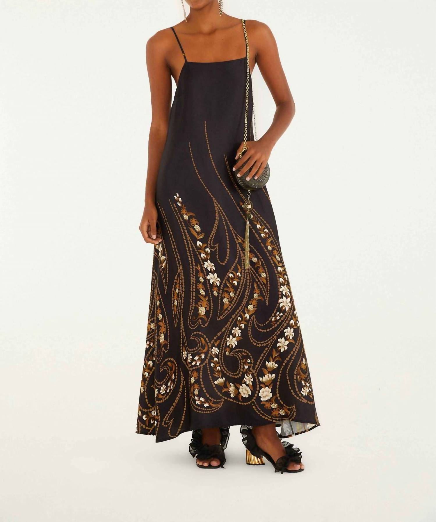 Farm Rio - Garden Silhouette Slip Midi Dress