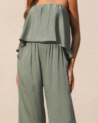 Kld. Signature - Satin Cascade Strapless Jumpsuit