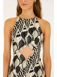 Farm Rio - Seashell Serenade Diamond Cut Out Mini Dress