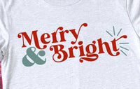 Kissed Apparel - Women's Merry And Bright Christmas Graphic Tee