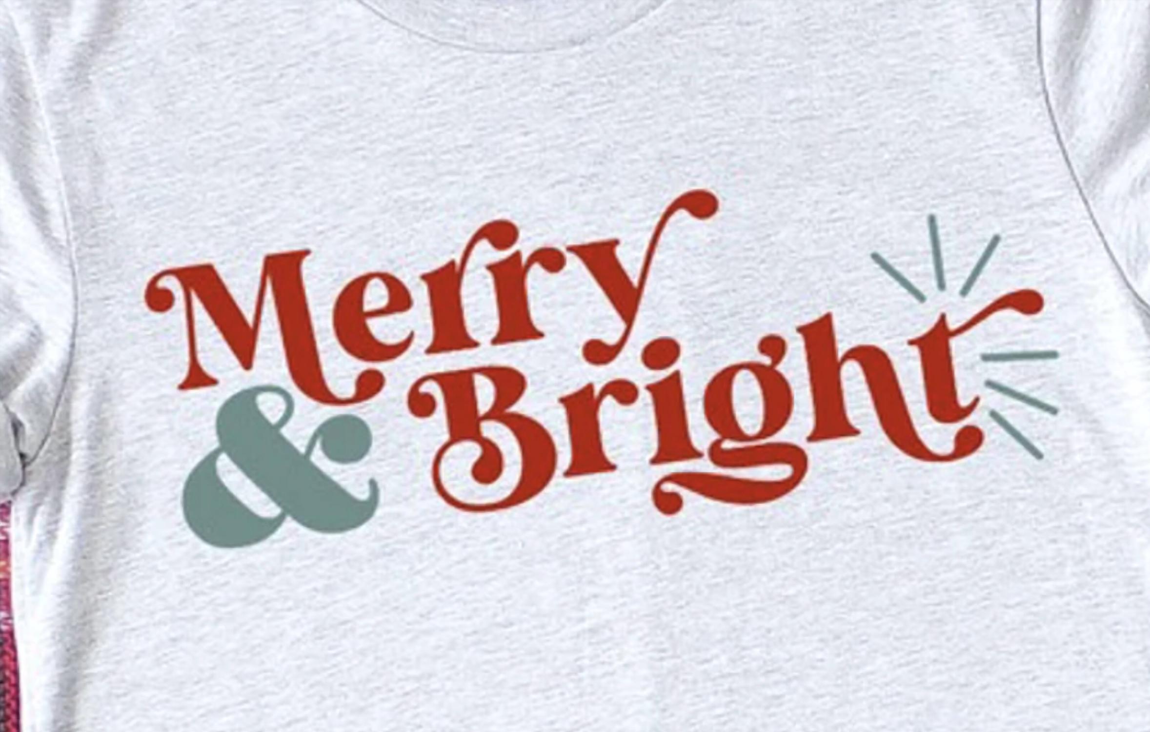 Kissed Apparel - Women's Merry And Bright Christmas Graphic Tee
