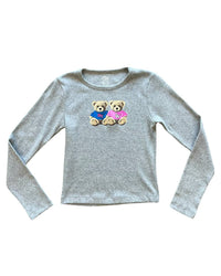 Flowers By Zoe - Girl's Ny And La Bears Ribbed Long Sleeve Tee