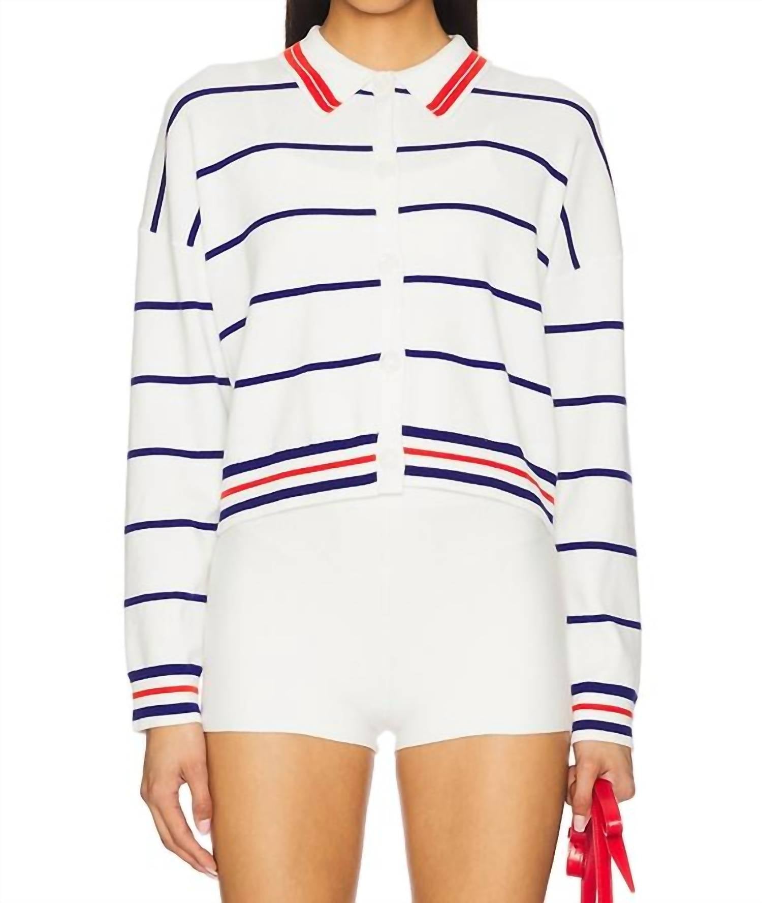 Central Park West - Nautical Stripe Polo Shirt