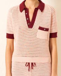 ALIX OF BOHEMIA Lessi Crochet Top in blush - women's t-shirt - view 4