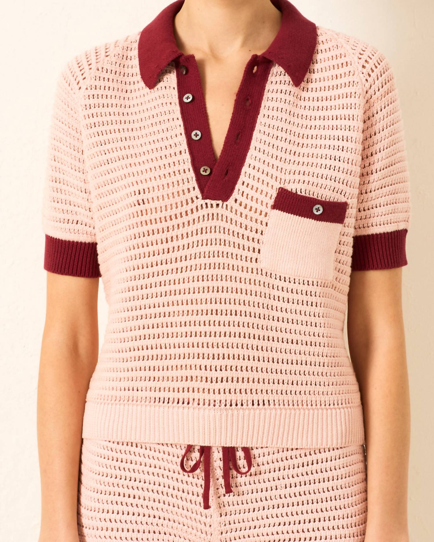 ALIX OF BOHEMIA Lessi Crochet Top in blush - women's t-shirt - view 4