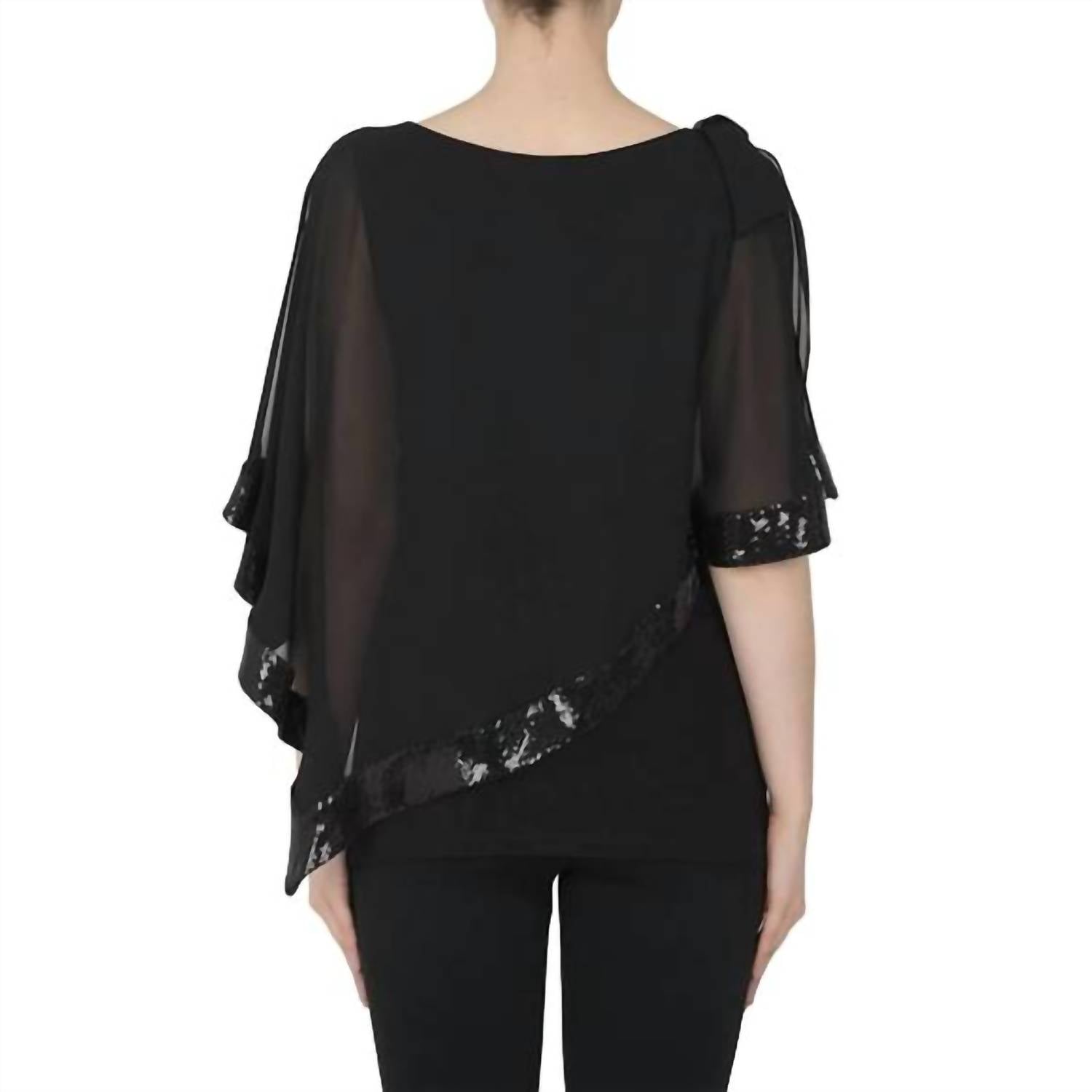 Joseph Ribkoff - Asymmetric Overlay Top
