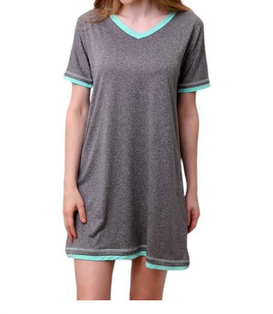 Ninexis - V-Neck Short Sleeve Sleepshirt