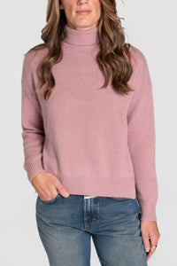 MAJESTIC FILATURES Wool Turtleneck Sweater in rosewood - women's sweater