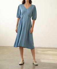 Elle Grey - Denim Puff Sleeve Dress