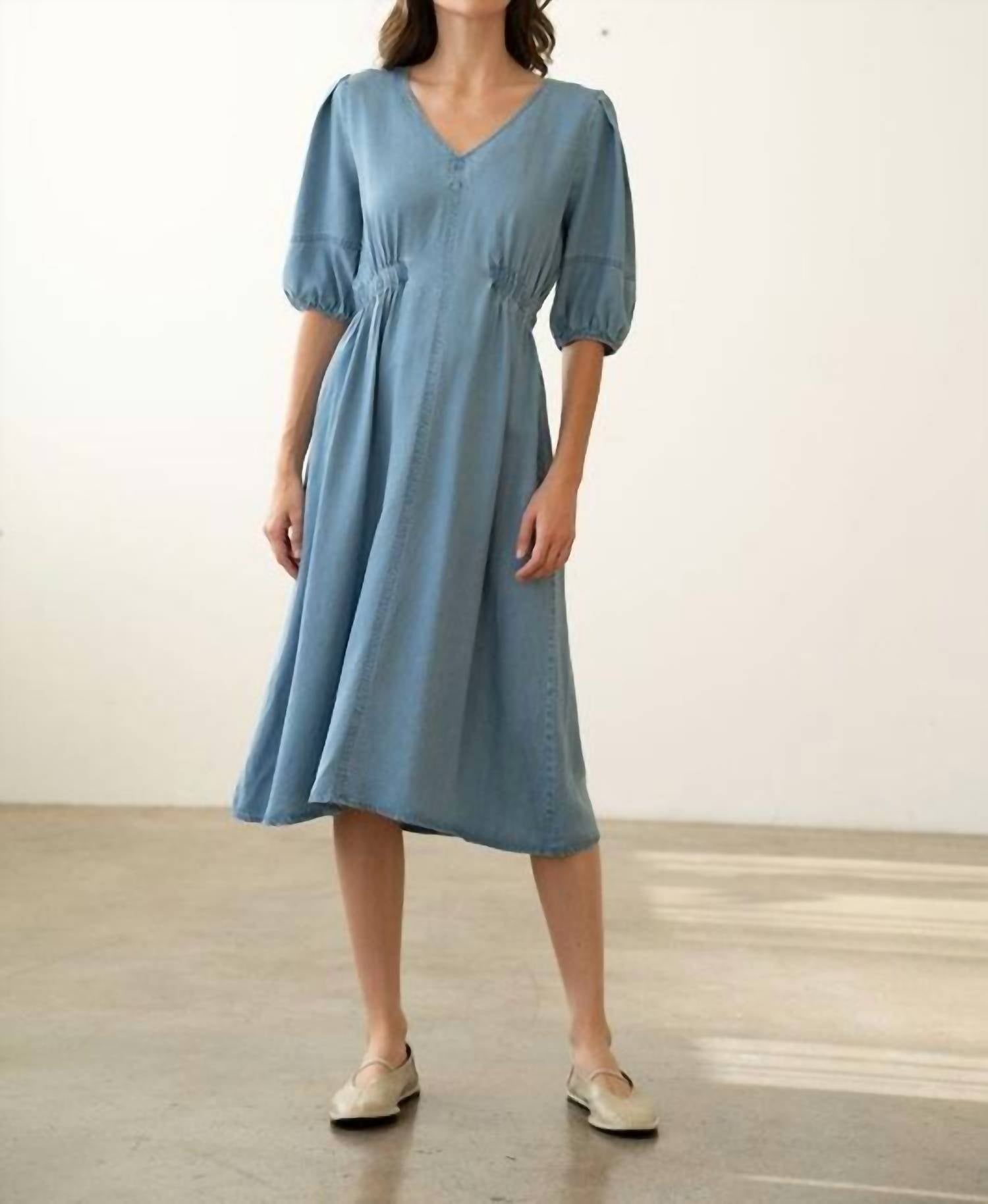 Elle Grey - Denim Puff Sleeve Dress