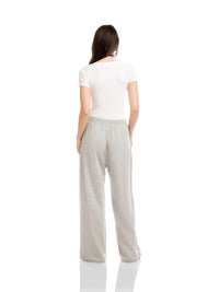 Fifteen Twenty Lani Wide Leg Pants in light heather gray - women's pants - detail view