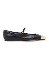 Dolce Vita Women's Reyes Toe Cap Flat in black - women's flats - detail view