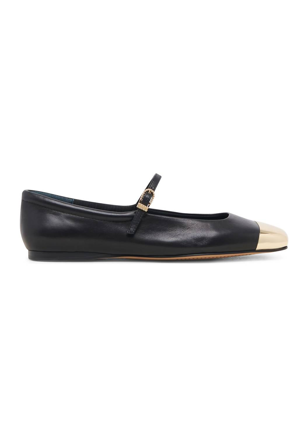 Dolce Vita Women's Reyes Toe Cap Flat in black - women's flats - detail view