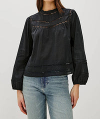 Rails Reyna Top in black - women's long sleeve top