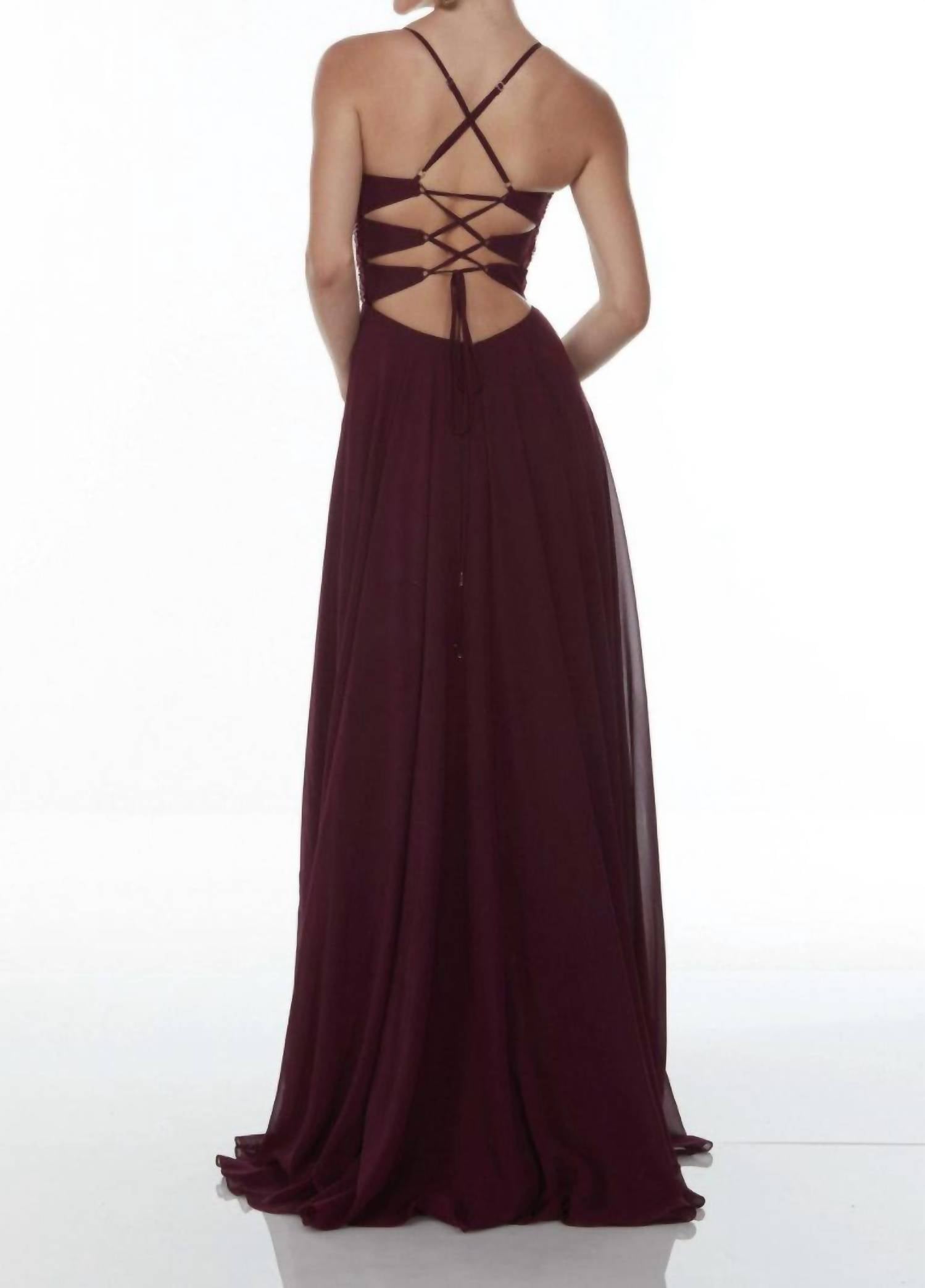 Alyce Paris - A-line Plunging Neckline Gown