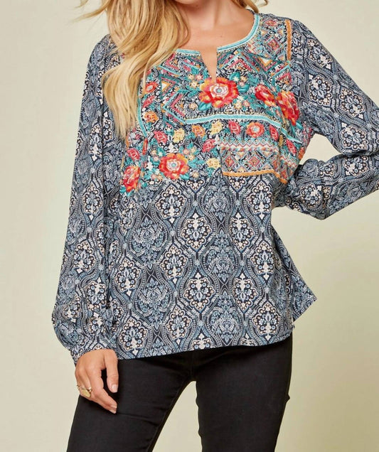 Andree By Unit - Floral Embroidered Blouse