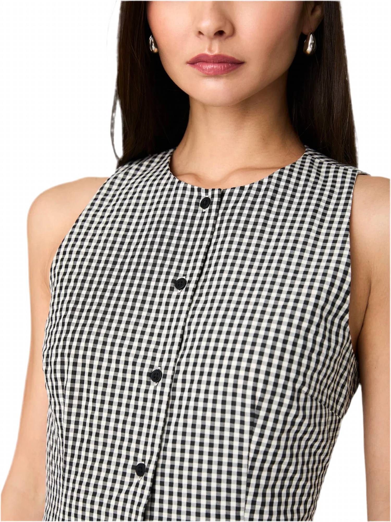 French Connection - Gingham Button Down Mini Dress