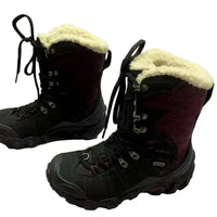 Oboz Women's Bridger Insulated Waterproof 9 Inch Leather Snow Boots in black purple - women's shoe