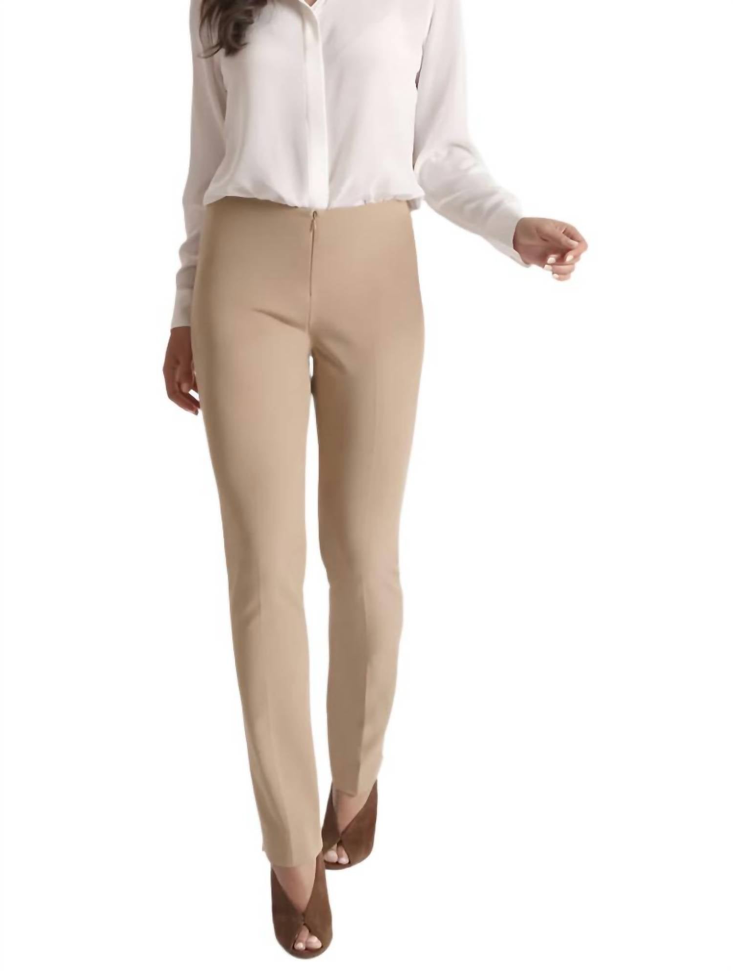 Peace Of Cloth - Mid Waist Solid Straight Twill Pant