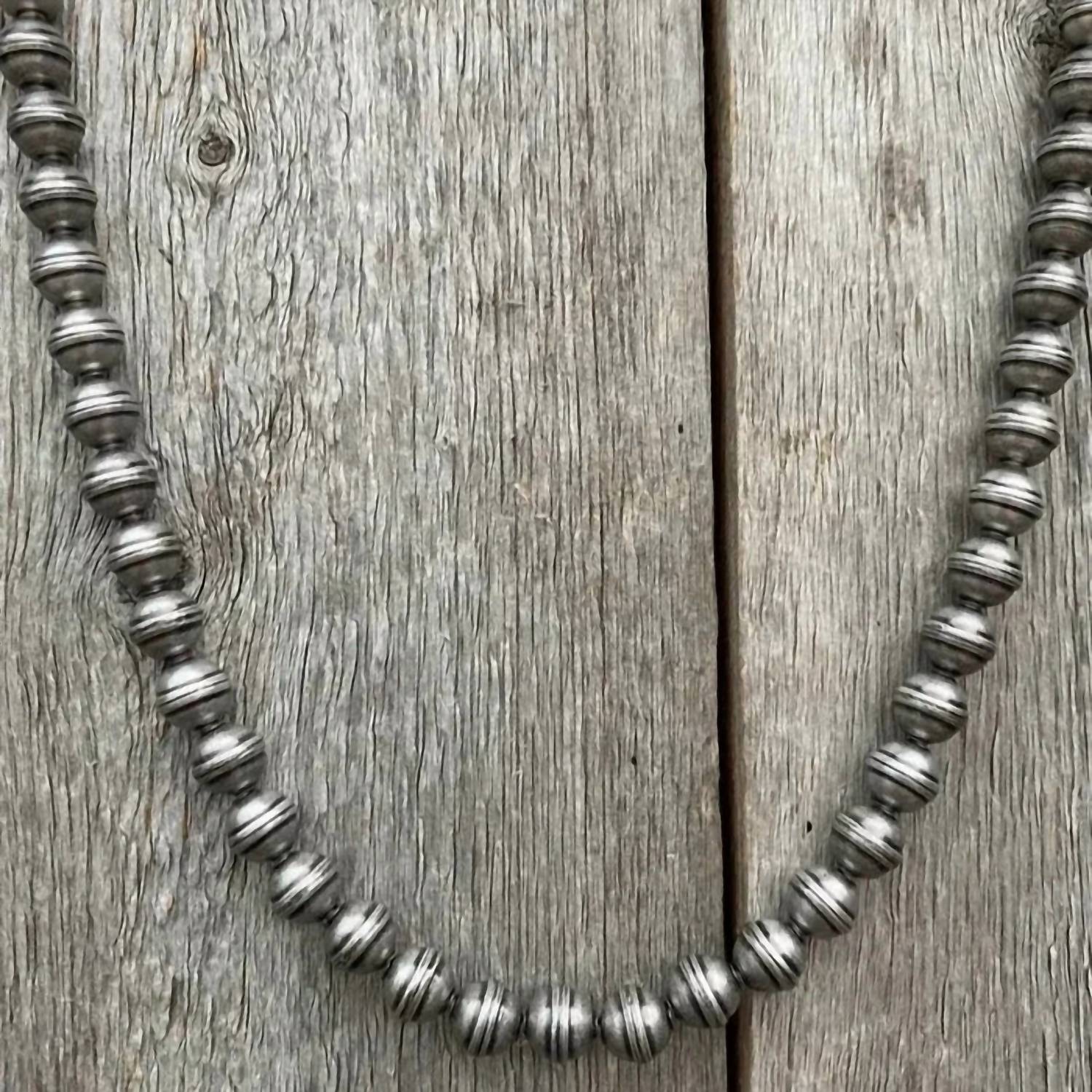 J. Forks - 8mm Nickel Oxidized Bead Necklace