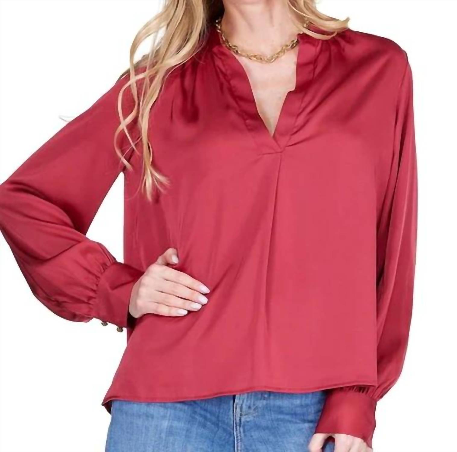 Joy Joy - Placket V-neck Top