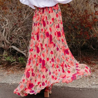 Rosa Clothing - elegant floral print loose skirt
