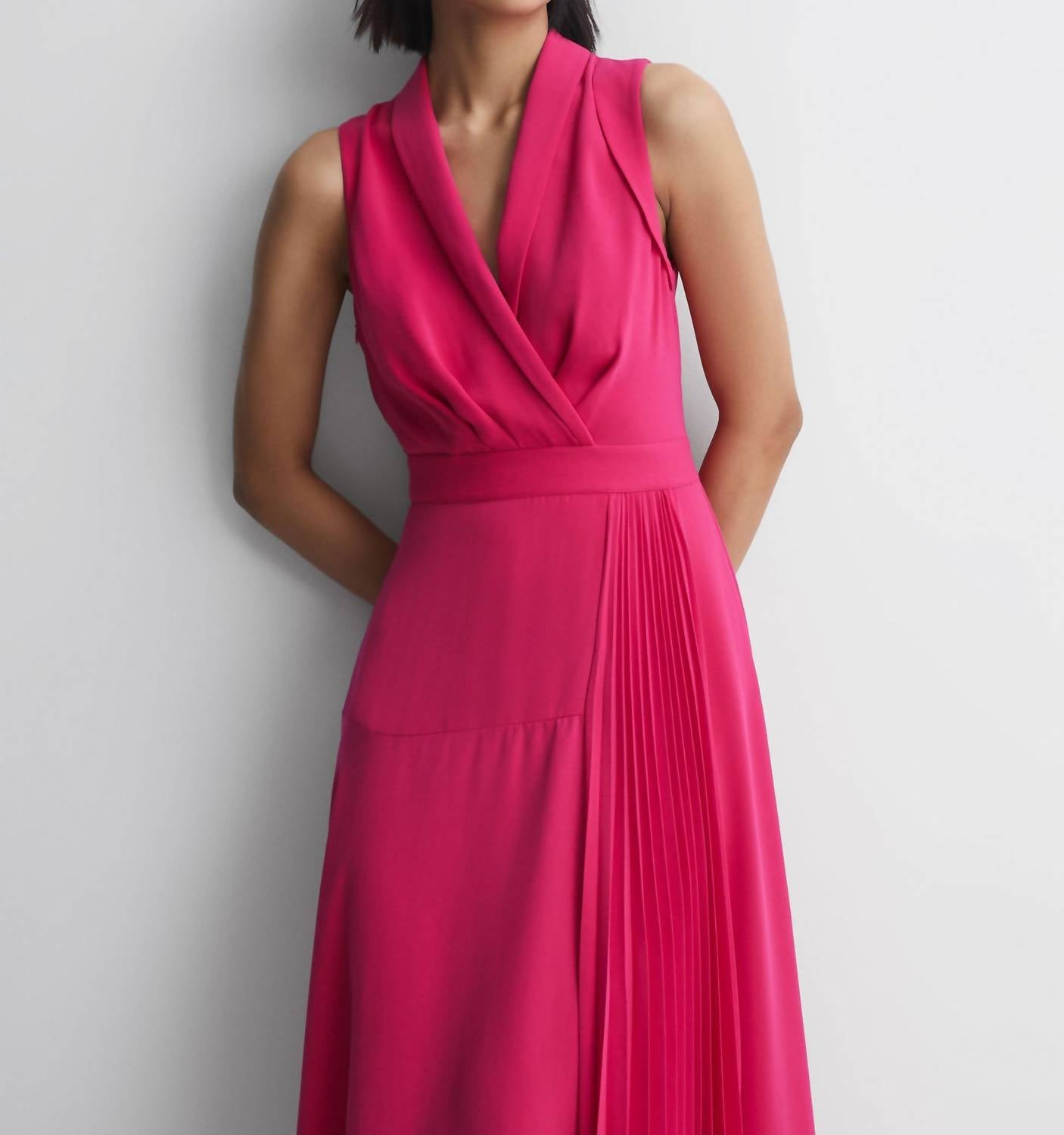 Reiss - Claire Belted Pleated Midi Dress