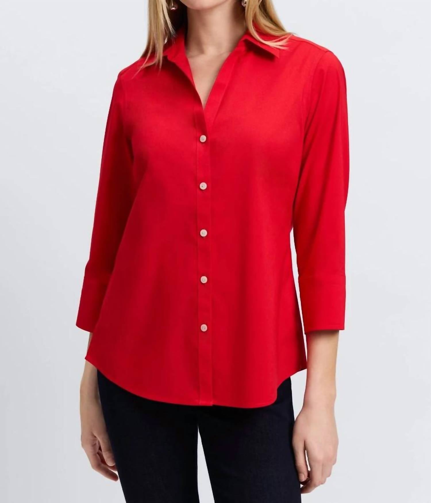 Foxcroft - Mary Solid Stretch Shirt