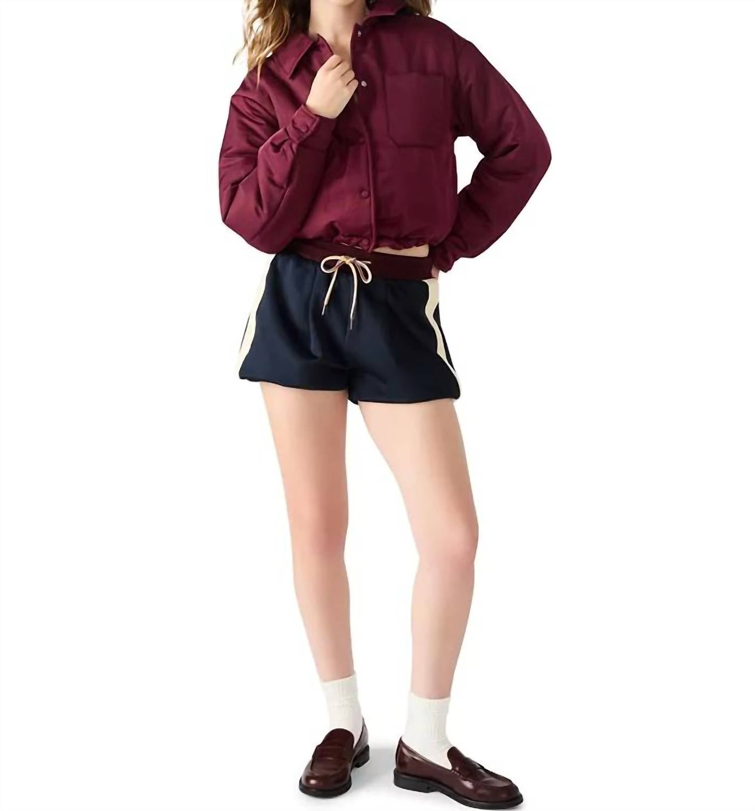 STEVE MADDEN Selma Puffer Jacket in wine - women's jacket