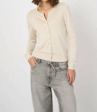 REPEAT cashmere Fine Knit Cardigan in ivory - women's cardigan