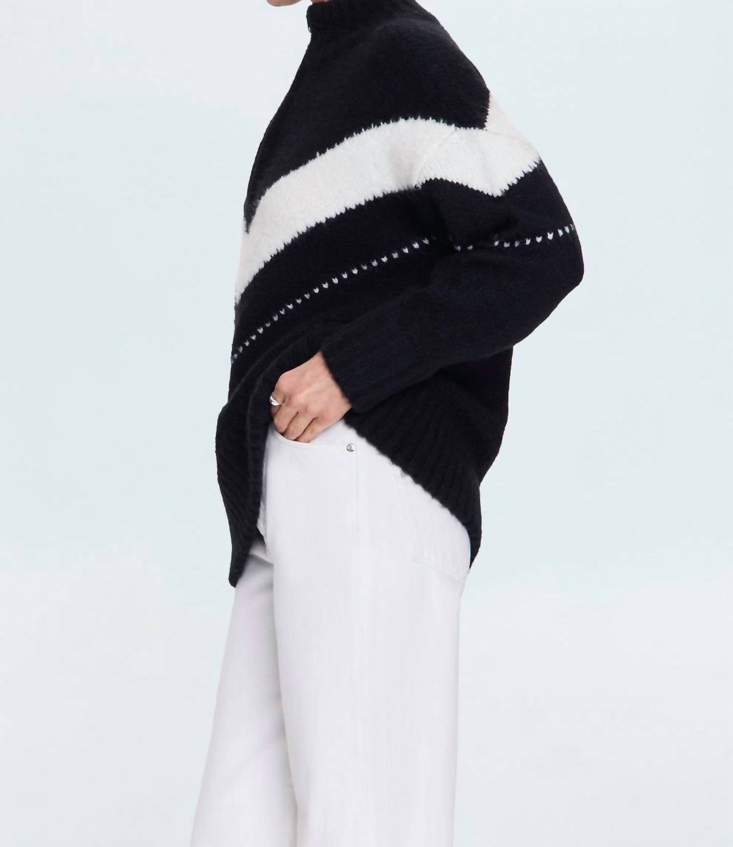 PISTOLA Arden Sweater in black vanilla ice - women's sweater - alternate view