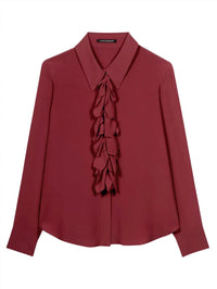 Luisa Cerano - Women's Long Sleeve Ruffled Blouse