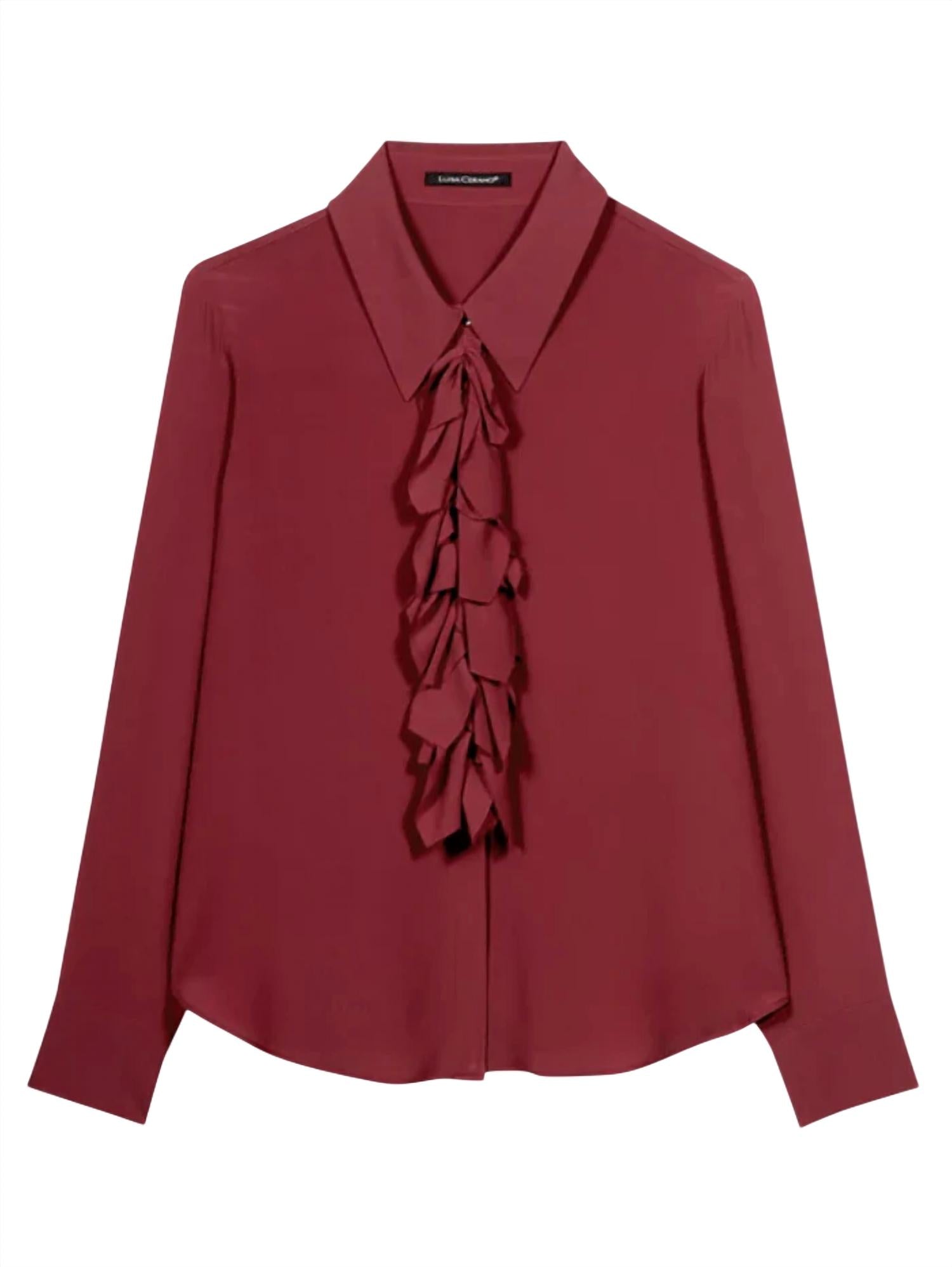 Luisa Cerano - Women's Long Sleeve Ruffled Blouse