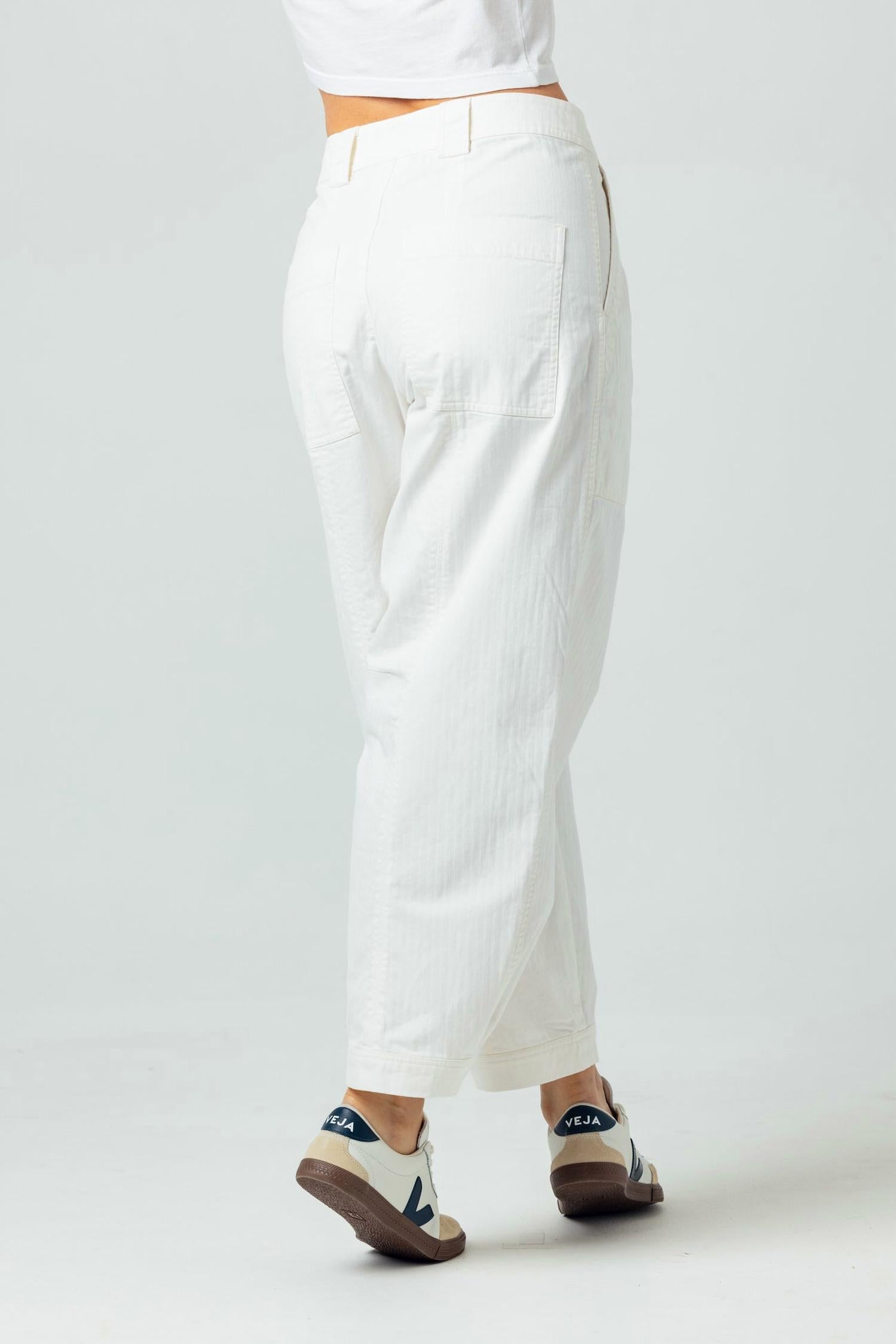 sundays Twill Sawyer Wide Leg Pants in bone - women's pants - alternate view