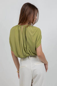 Whiteroom+Cactus - Knitted Sleeveless Cape Bodice Bodysuit