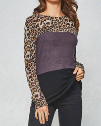 Promesa - Color Block Leopard Tunic