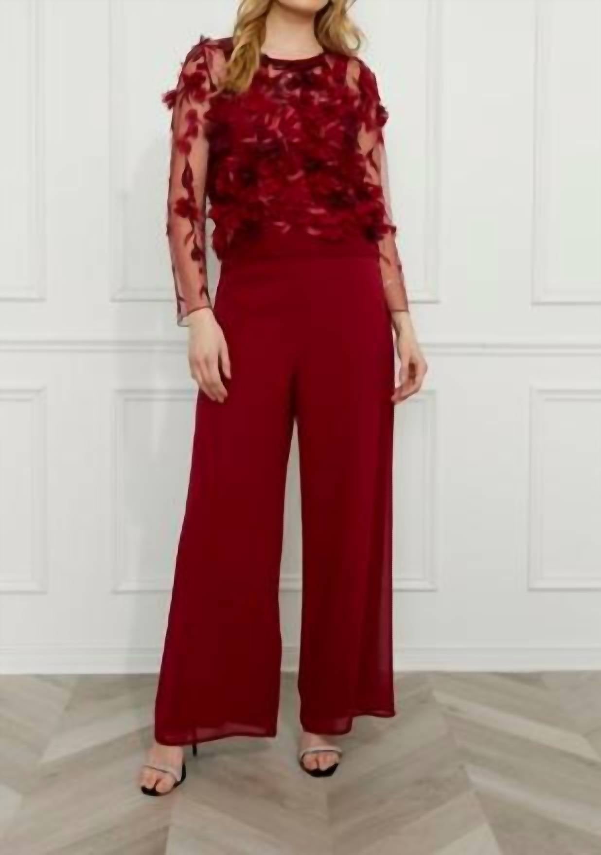 Frank Lyman Floral Embroidered Pullover Top - women's long sleeve top