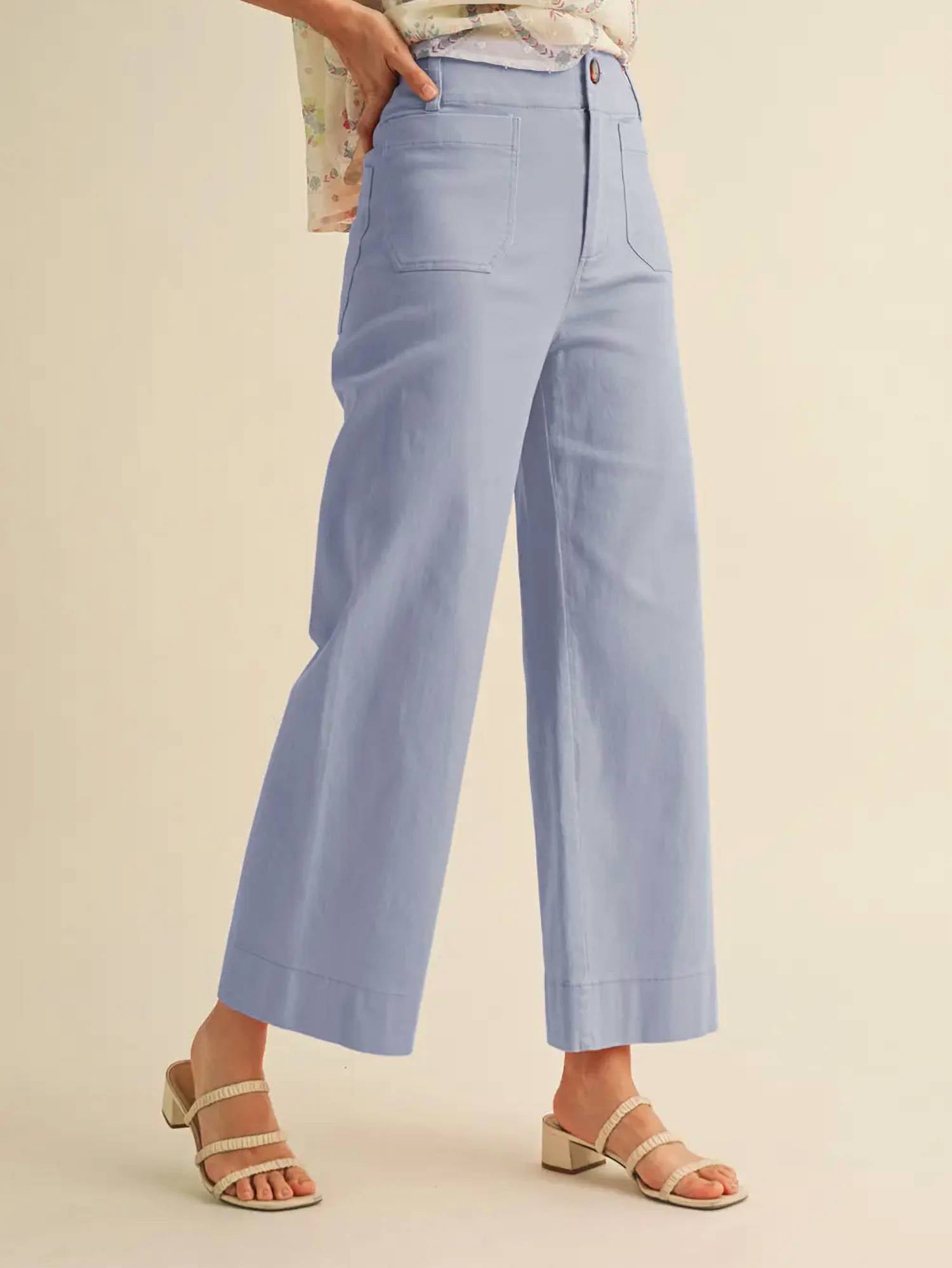 &Merci - High Waist Cropped Wide Leg Pants