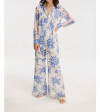 Allison Maribeth Long Sleeve Blouse in blue floral - women's blouse - view 4