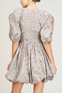 Ulla Johnson - Gwen V-Neck Puff Sleeve Pleated Mini Dress