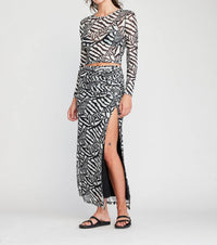 Self Contrast - Bay Ruched Midi Skirt