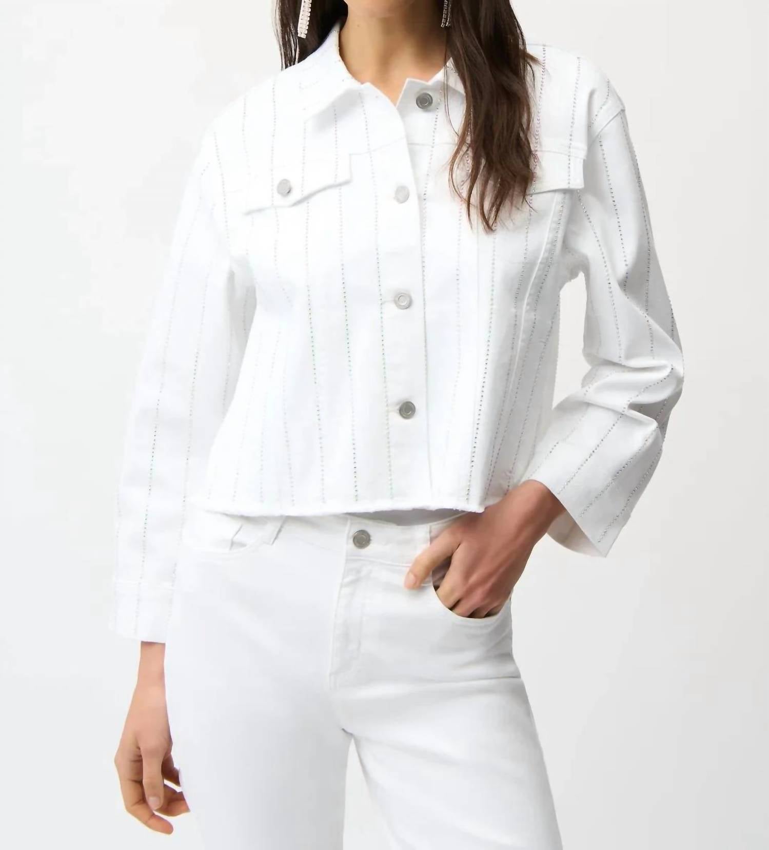 Joseph Ribkoff - Rhinestone Embellished Denim Jacket