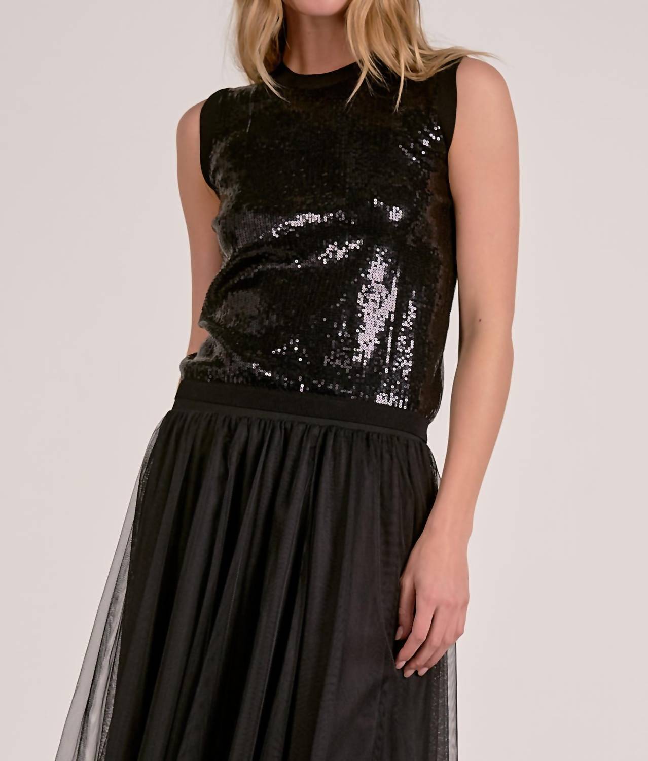 Elan - Sleeveless Sequin Tank Top
