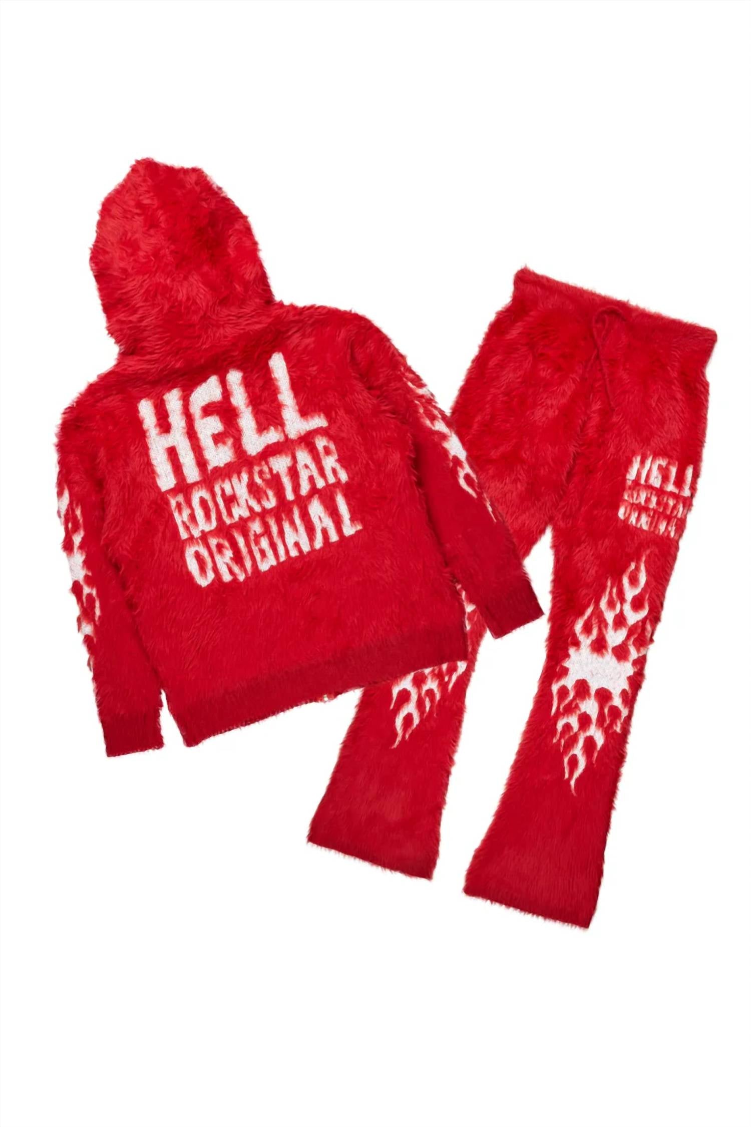 Rockstar Original - Stacked Flare Knitted Mohair Track Set