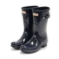 HUNTER Women's Original Short Gloss Rain Boots in navy - women's shoe