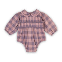Viverano Organics - Smocked Peter Pan Gingham Romper