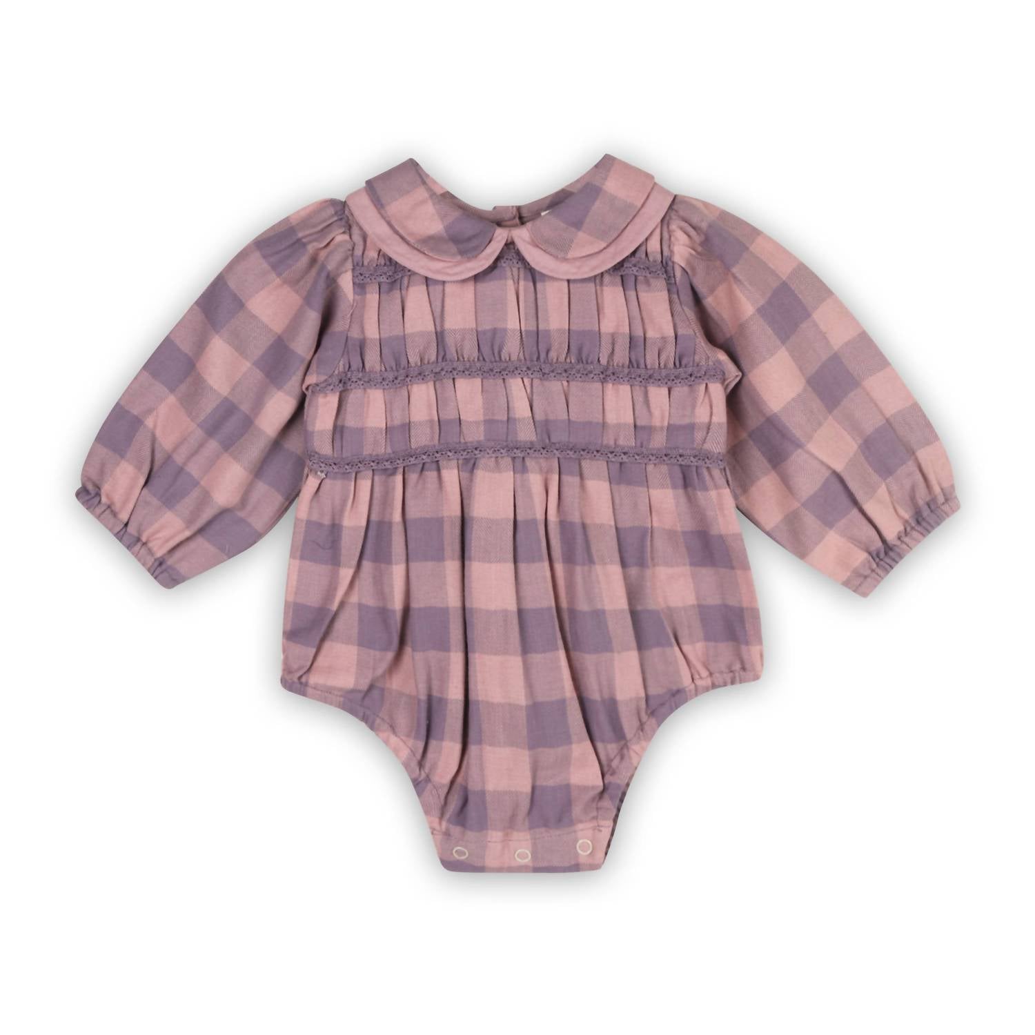 Viverano Organics - Smocked Peter Pan Gingham Romper